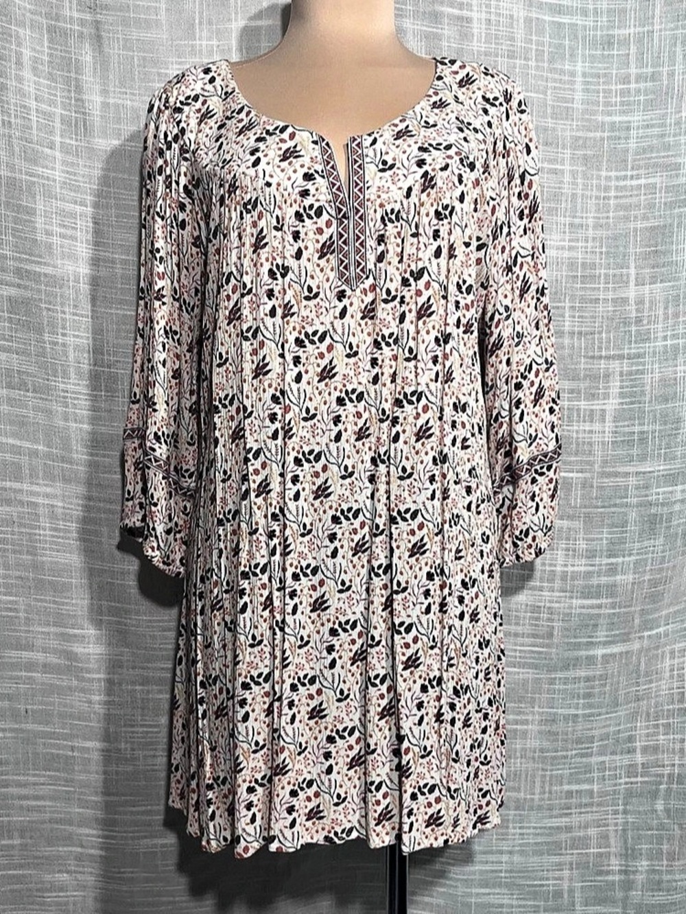 Indigo Soul Floral Midi Dress in White & Orange Size 2XL